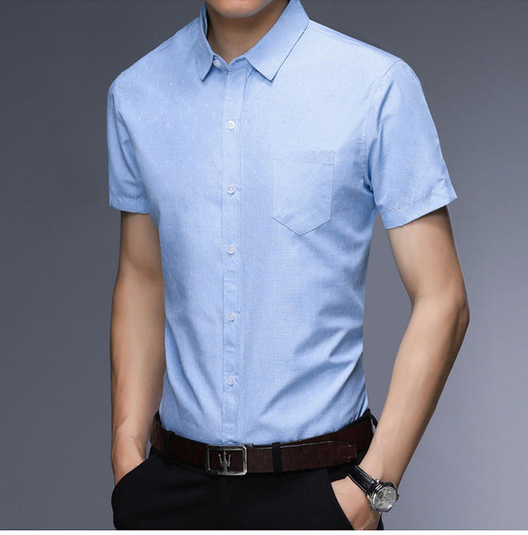 2018夏季新款男士短袖衬衫休闲韩版修身潮流帅气百搭衬衫厂家直销