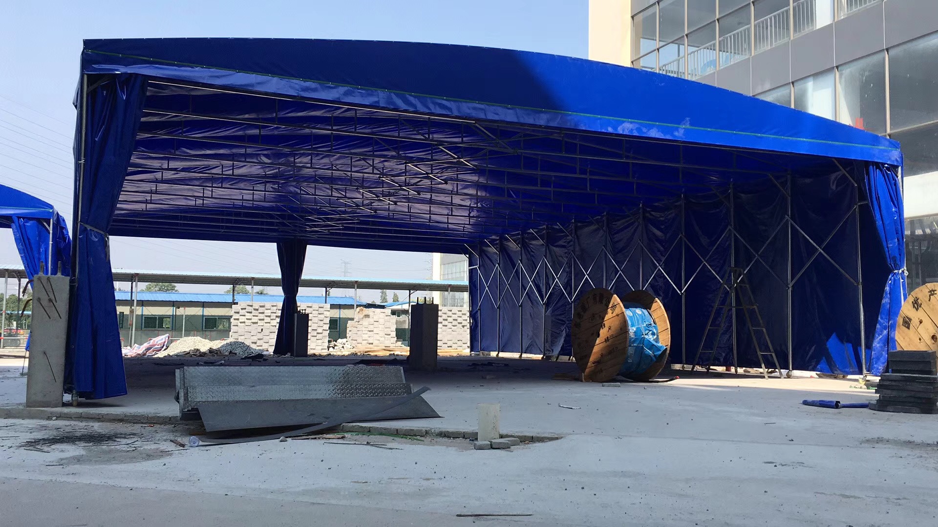 推拉篷移动户外大型仓库大排挡遮阳篷推拉蓬伸缩防疫帐篷活动雨棚