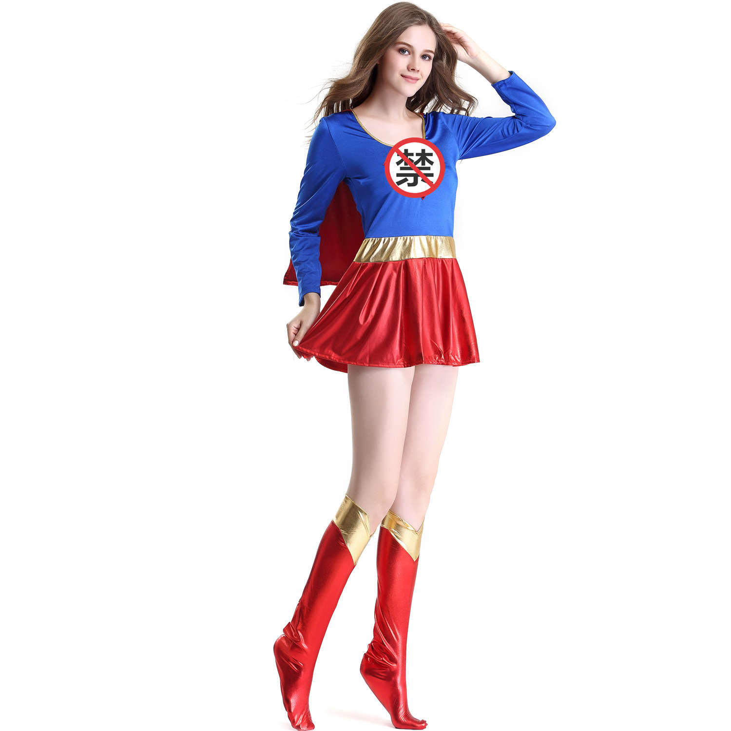 大码欧美成人万圣节服装 性感女超人服套装 角色扮演 pu皮超人装
