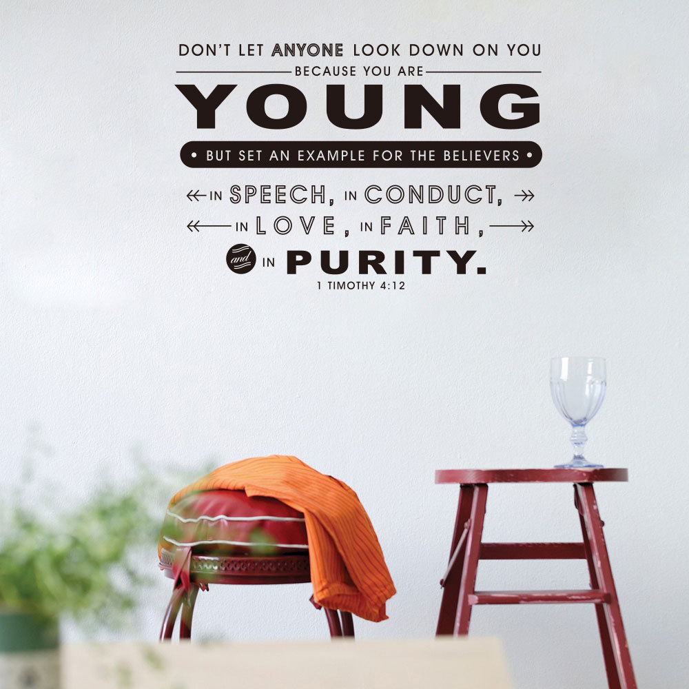 young 英文箴言可移除个性时尚创意墙贴客厅沙发背景墙jzq100