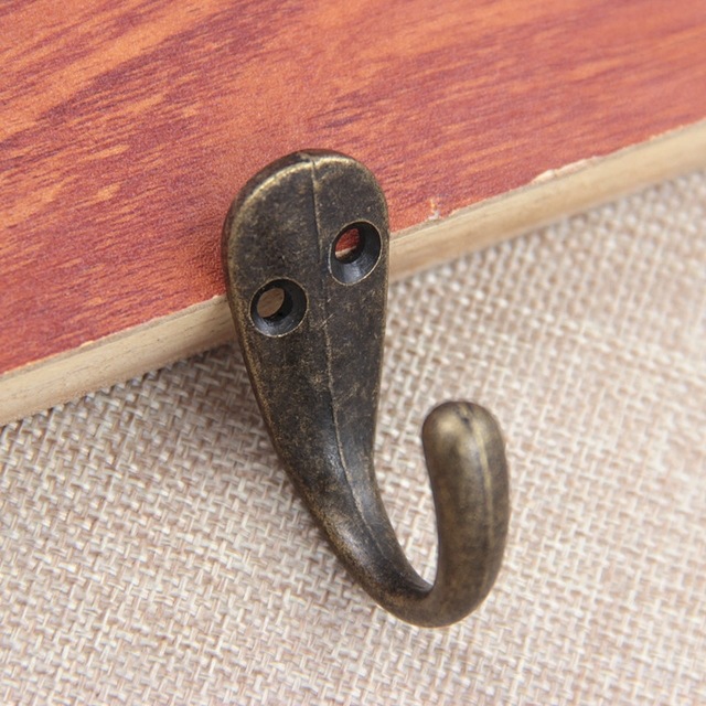 合金小挂钩复古挂衣钩家具衣帽钩单钩门后挂钩仿古钩子橱柜门钩