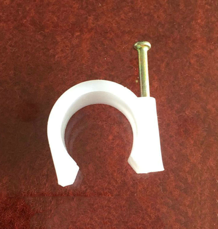 厂家批发白色透明塑料钢钉卡 单钢钉水管卡 4分pvc线管卡子