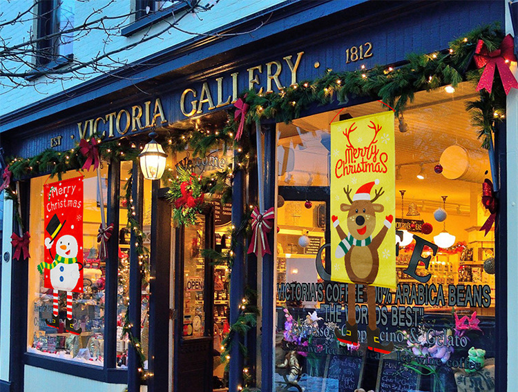 圣诞新款圣诞节装饰品布艺挂饰 创意雪人麋鹿橱窗挂件 可一件代发