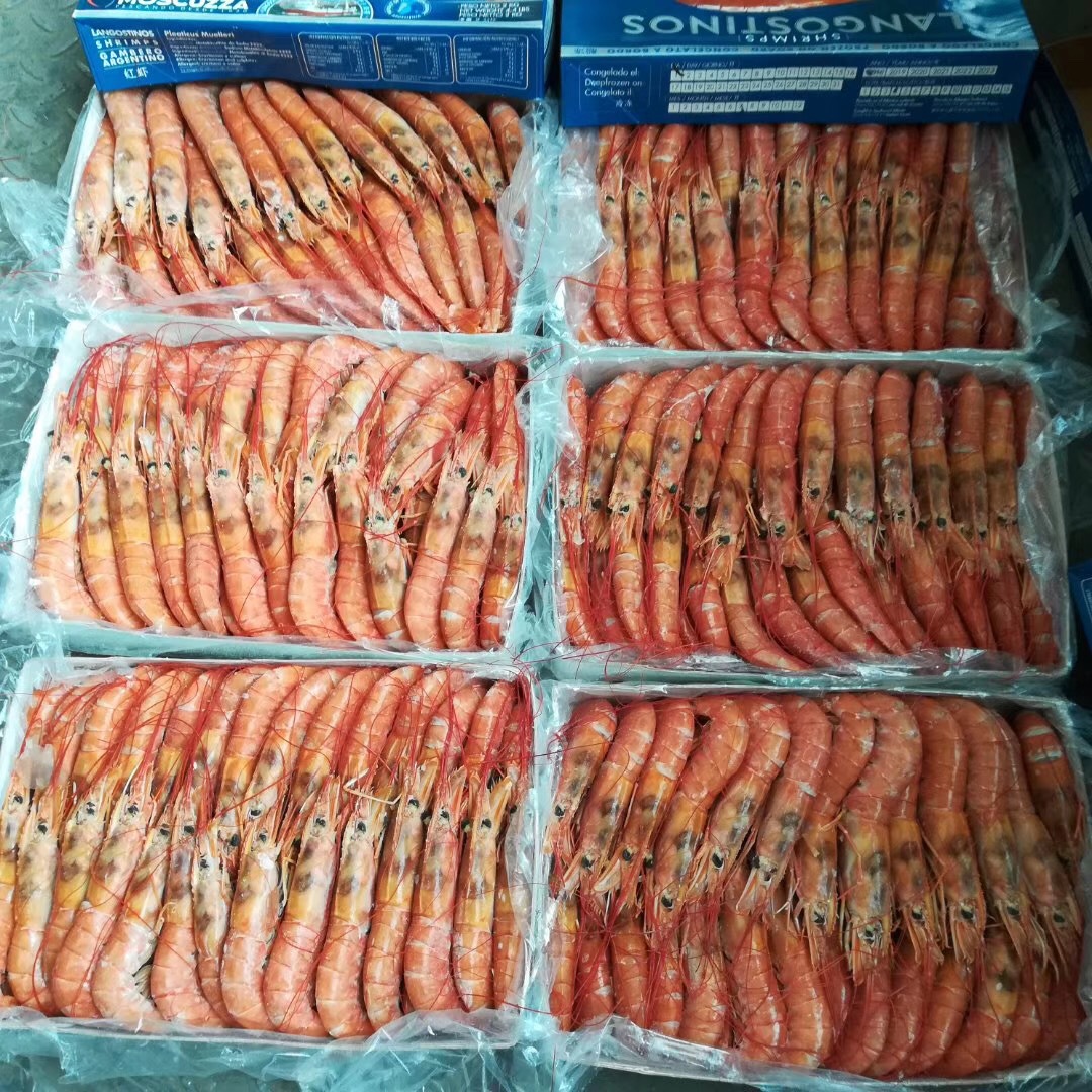 新货阿根廷红虾l2号 大红虾海鲜冷冻虾 4斤一盒40至60只_商城_北京祥