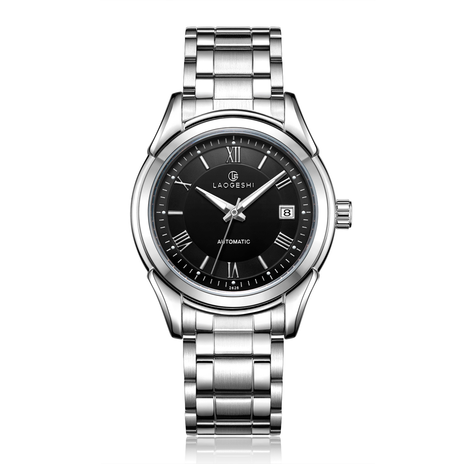 瑞士正品laogeshi劳格仕商务爆款钢带手表跨境款防水全自动机械表