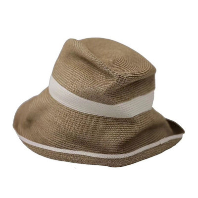 工厂直销日本纸草帽新品帽子女夏季新款遮阳帽防晒渔夫帽翻边帽