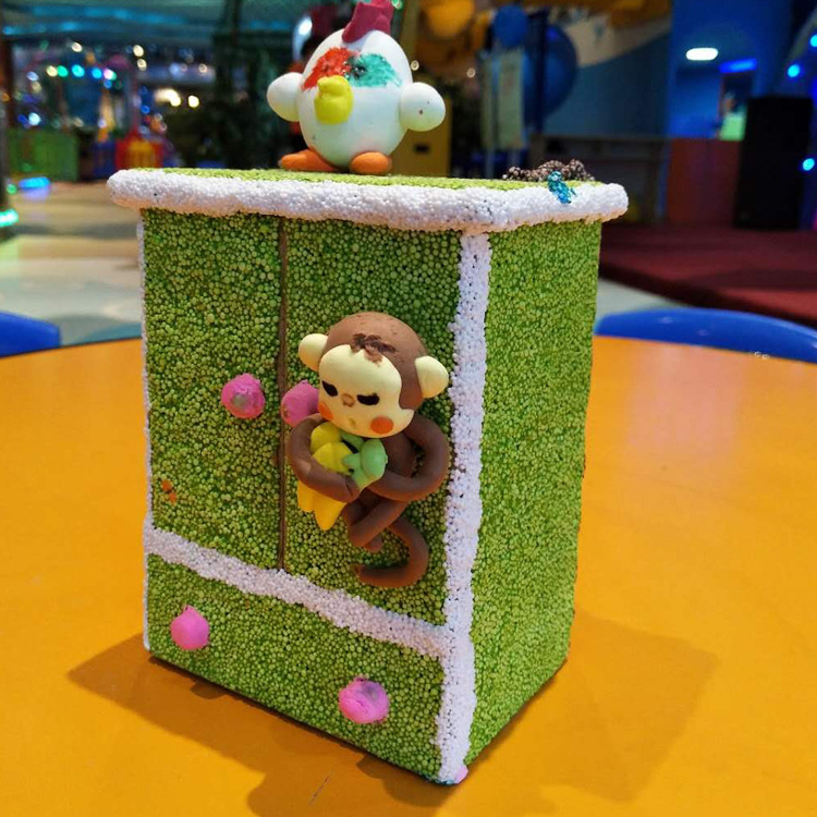 儿童手工制作创意diy收纳盒 珍珠泥粘土木制衣柜白胚 益智玩具