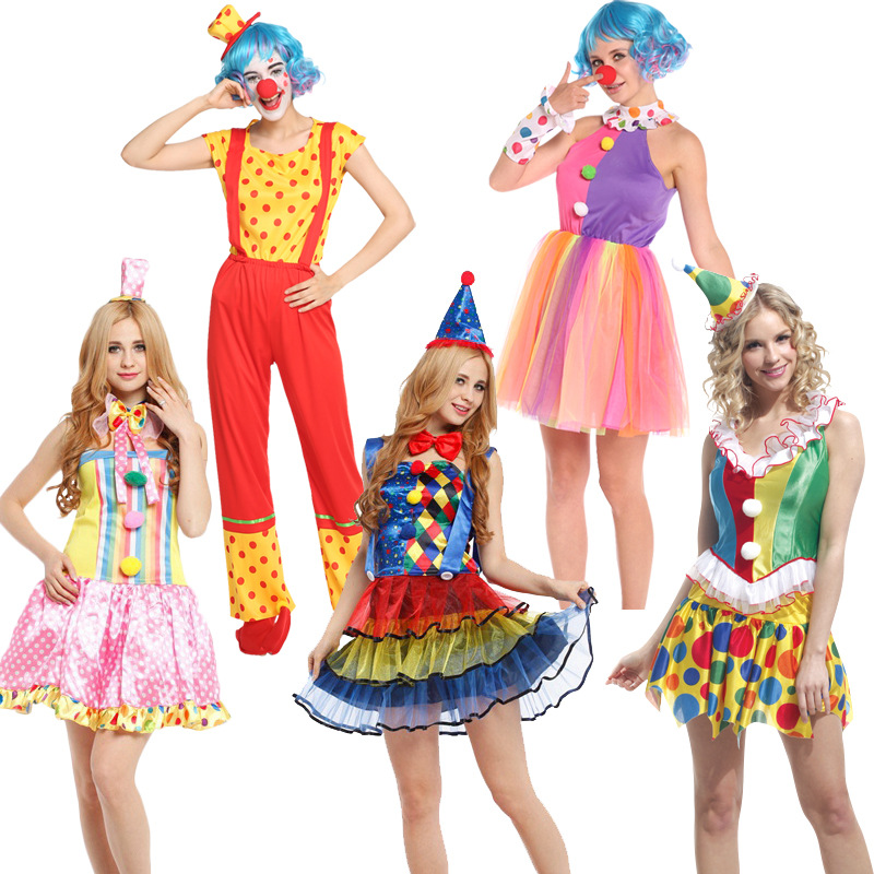 成人小丑服装万圣节派对舞会表演演出服饰男女款小丑衣服小丑套装