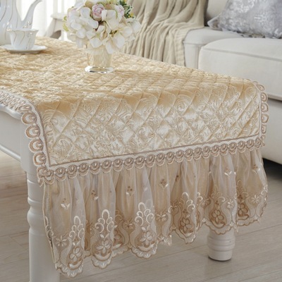 欧式桌布布艺餐桌布圆桌台布长方形桌旗田园茶几布冰箱罩多用盖巾
