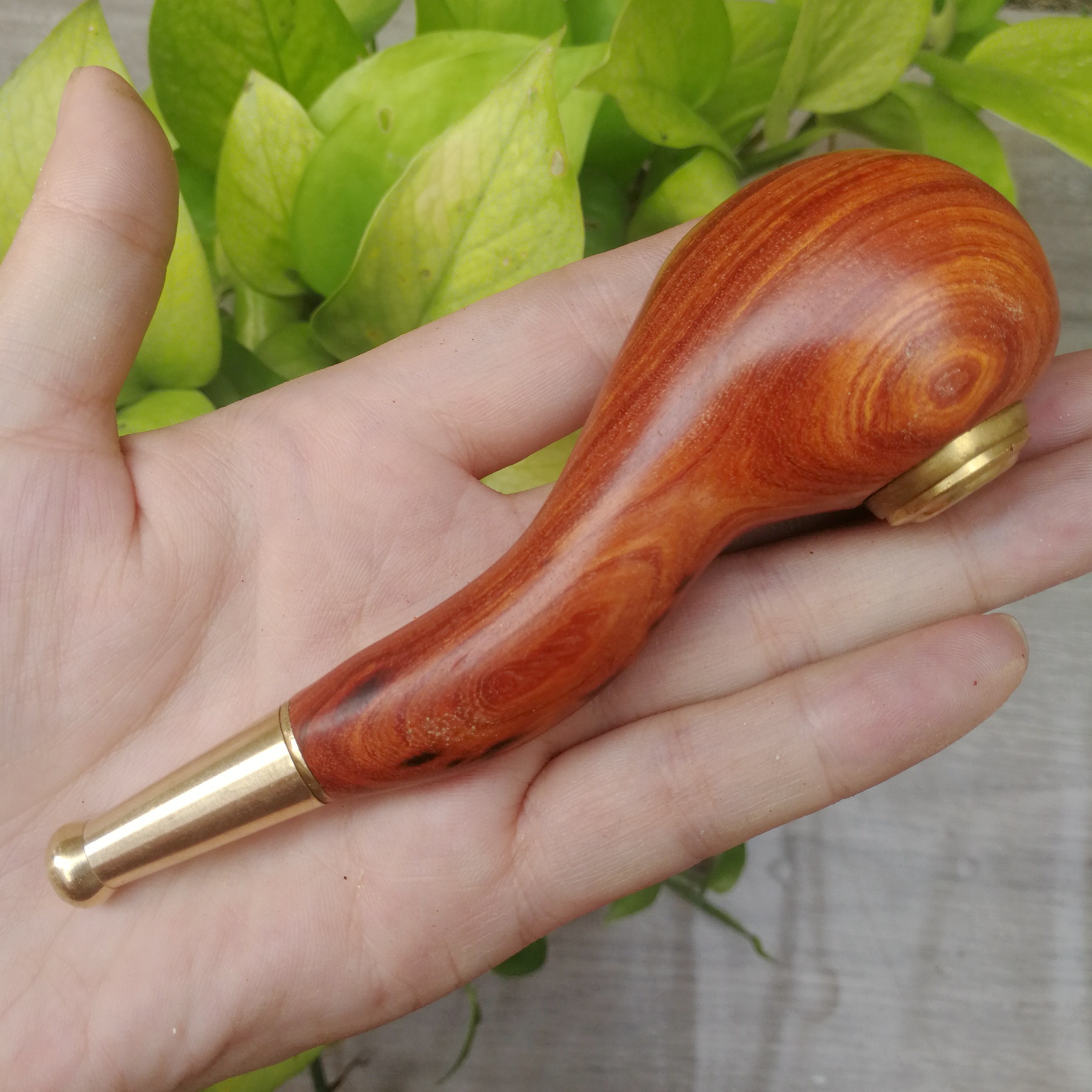 红檀烟檀 虎皮檀实木烟斗批发