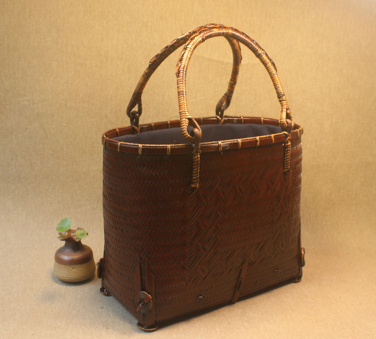 竹编手工包包 日式和服包 女式手提沙滩包 复古文艺 竹制工艺品