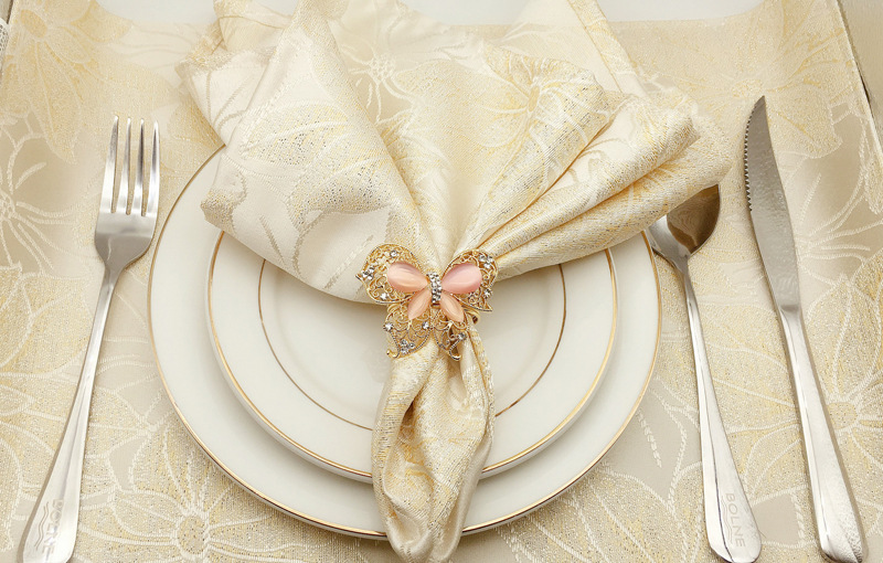 专业生产蝴蝶餐巾扣西餐餐巾环餐巾圈金属树脂口布圈毛巾环批发