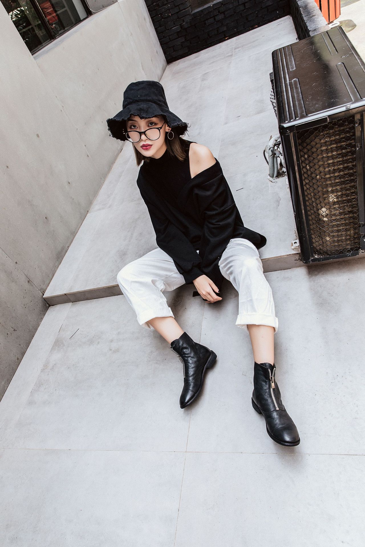 guidi真皮马丁靴2018网红明星款低跟中筒靴女士皮靴秋冬短靴