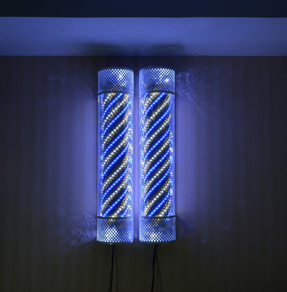 理发店转灯led挂壁墙美容美发转灯遥控转灯发廊加亮户外半圆转灯