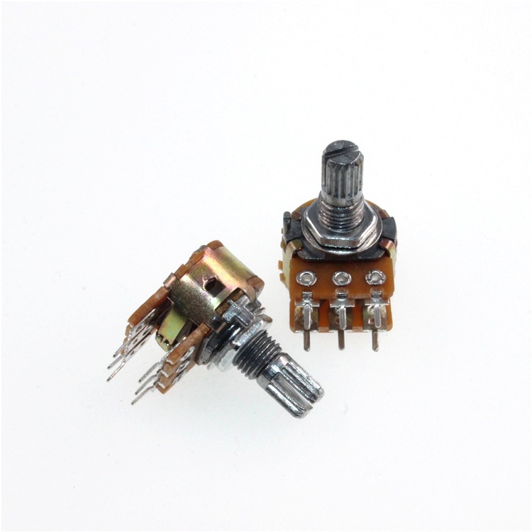 双联电位器 wh148 b5k 六脚 5k 短柄 5mm 卧式 6脚 音响可调电阻