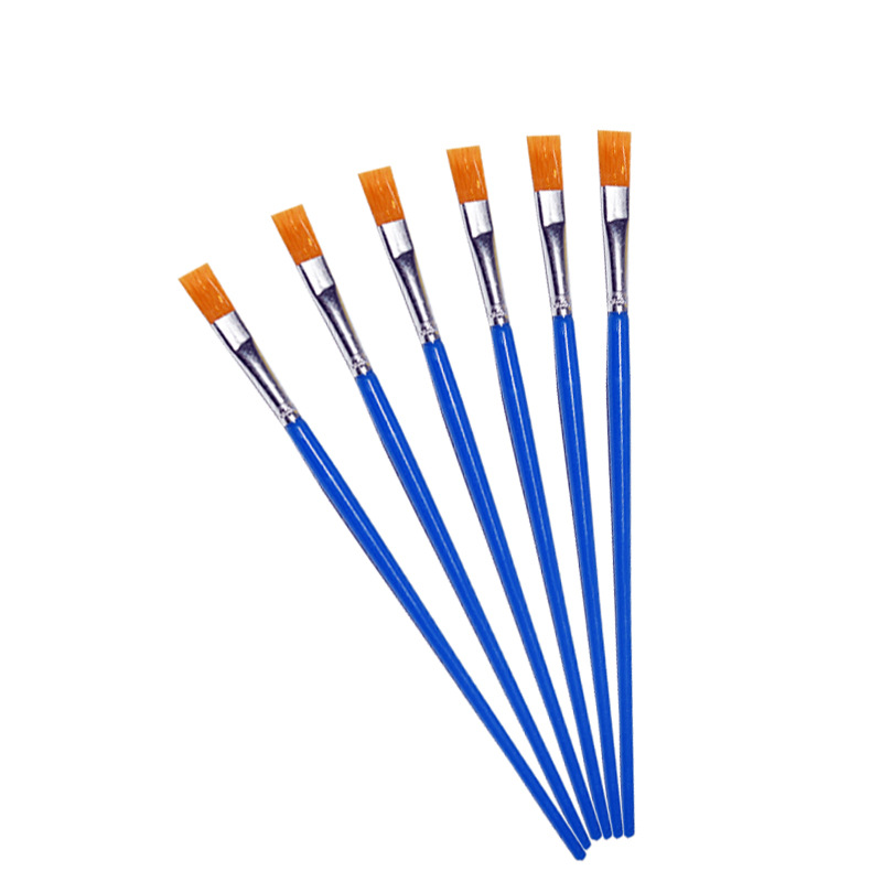 小排笔勾线笔石膏彩绘画笔尼龙塑料短杆蓝杆排笔描边幼儿涂鸦笔