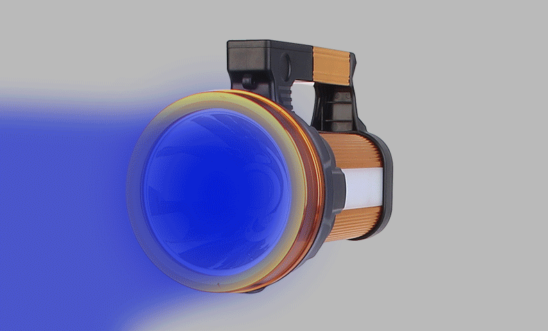 渔夫之宝led大功率探照灯强光远射t6手提灯超亮侧面cob白光手电筒