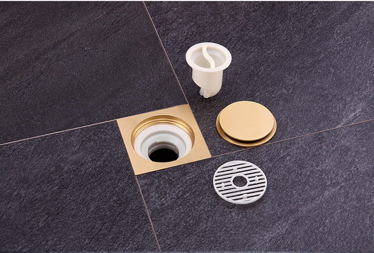 潜水艇全铜隐形地漏卫生间防臭式底漏正品超薄移位改造专用40管挺