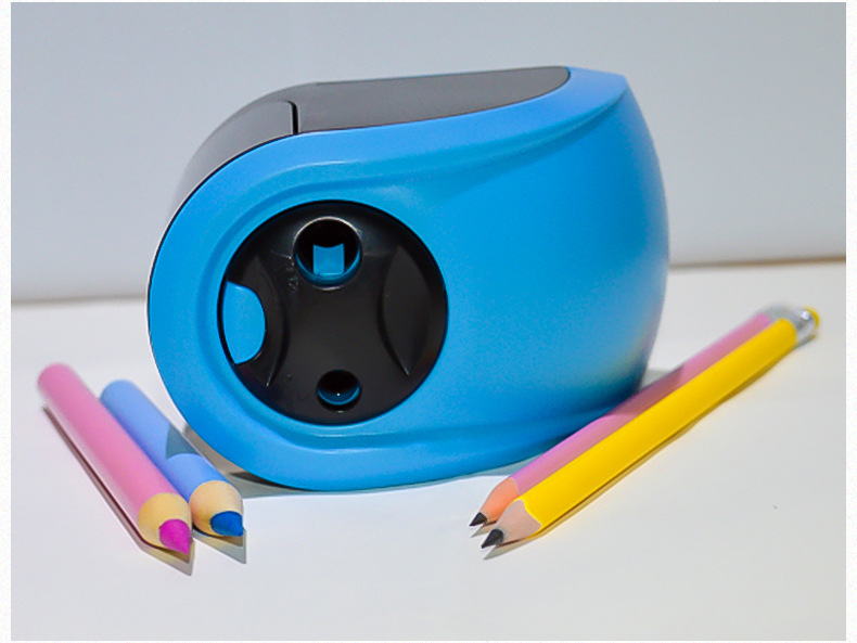文化用品铅笔削笔刀电动双孔卷笔刀 电动卷笔刀 创意削笔器赠刀片