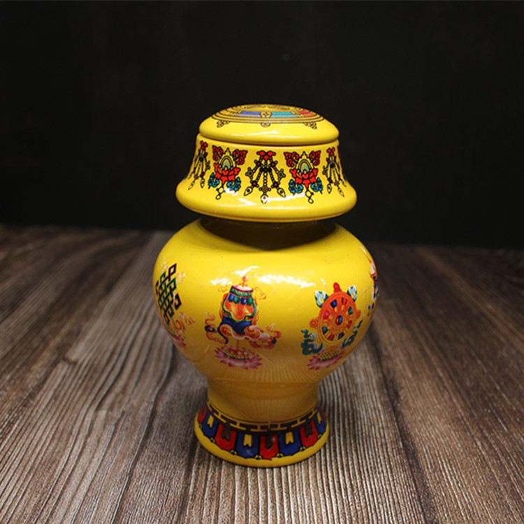 彩绘八吉祥宝瓶