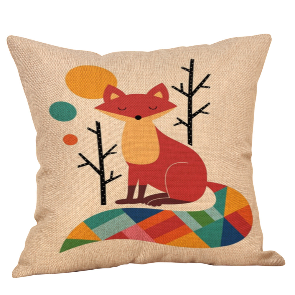 可爱小动物图案 办公室汽车靠枕抱枕套 厂家直销促销批发