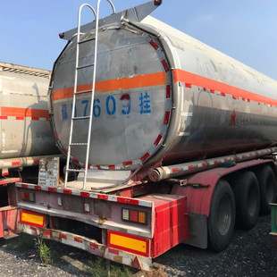 出售二手45方化工液罐车 油罐半挂车 槽罐车 轻量化设计 全铝罐