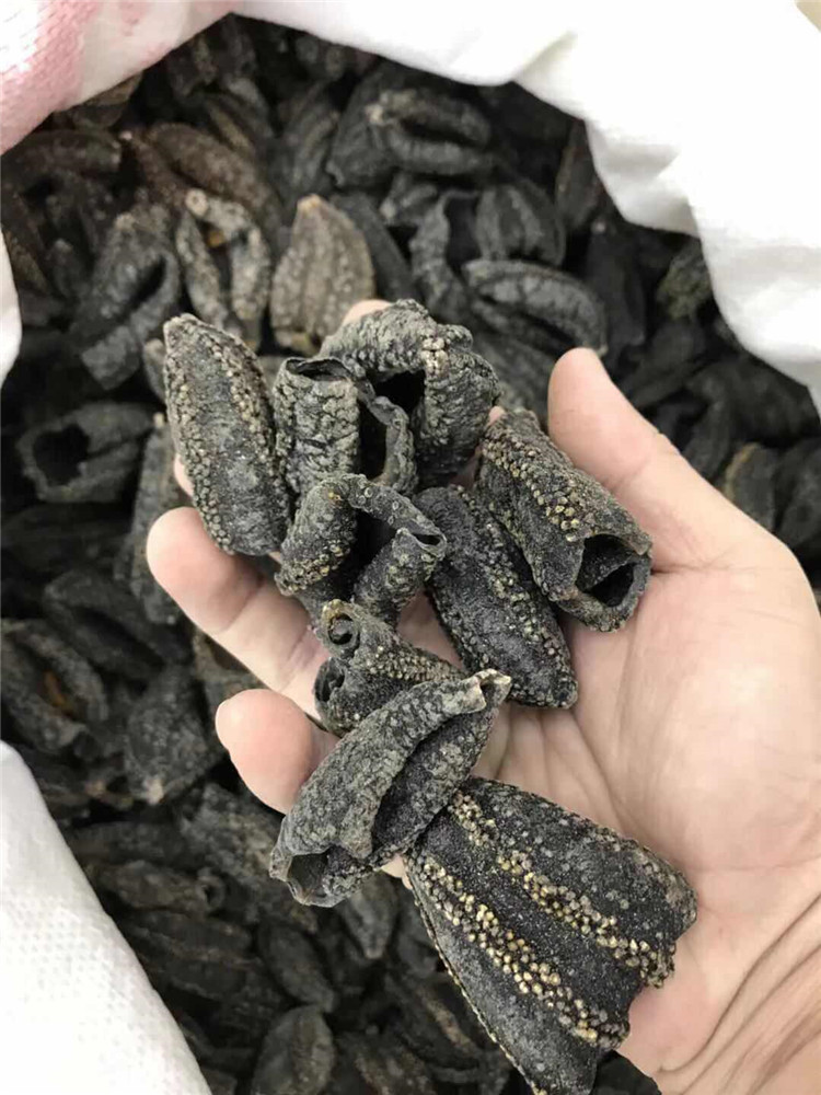 一德路海味 俄罗斯黑参皮45头 干货海参皮500g