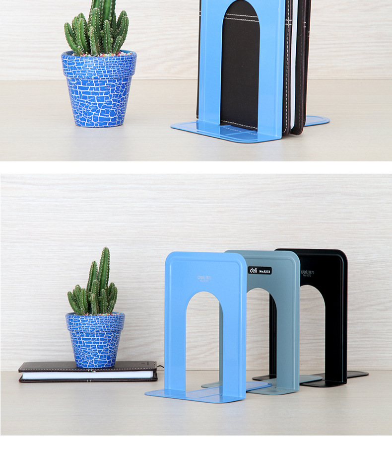 得力书立9272 7英寸金属分类书夹 阅读架 图书馆学习文具