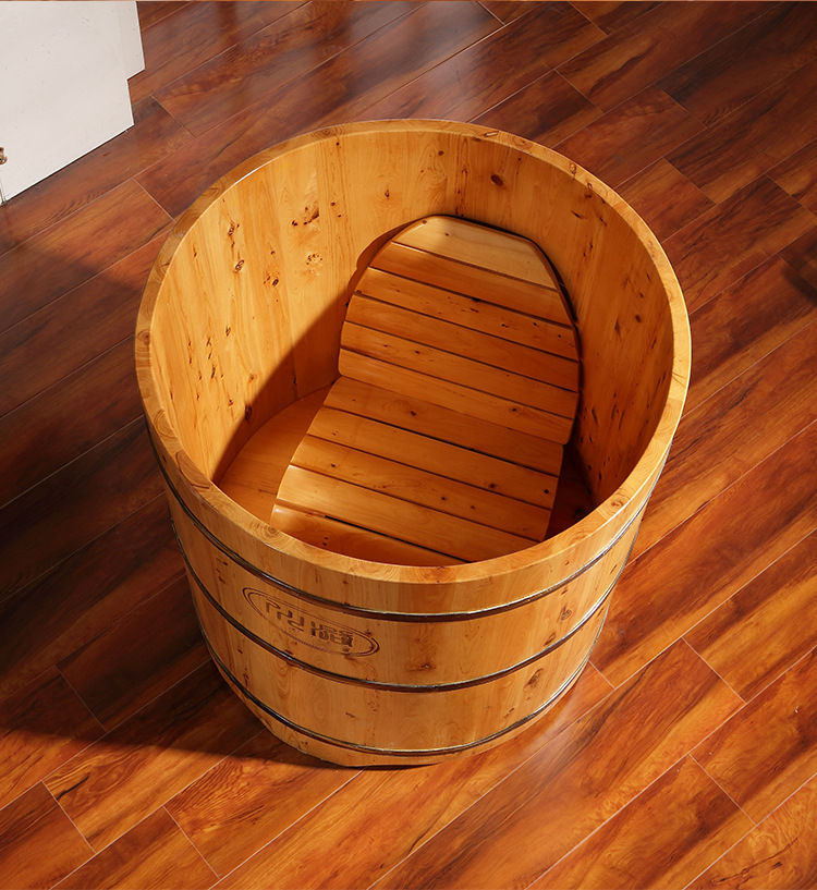 厂家直销 川浴香柏木圆形洗澡木桶 成人浴盆坐浴桶 017单边圆桶