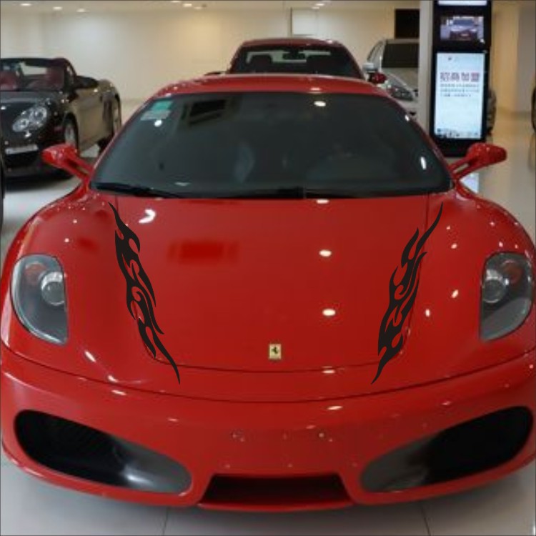 汽车机盖创意个性装饰火焰车贴保险杠贴遮挡划痕贴纸车身拉花
