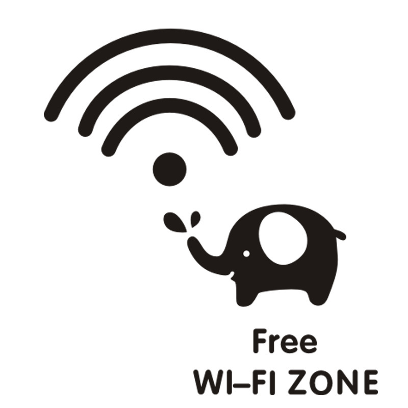 可爱萌卡通象无线wi-fi随意贴卧室房间玻璃装饰贴纸 k34墙贴