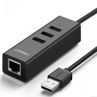 绿联usb分线器 网线转换器百兆有线网卡 usb转网口2.0延长线30298