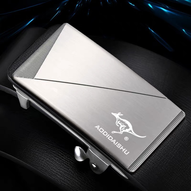 澳帝袋鼠皮带男真皮韩版时尚百搭高档无牙自动扣男士腰带官方正品