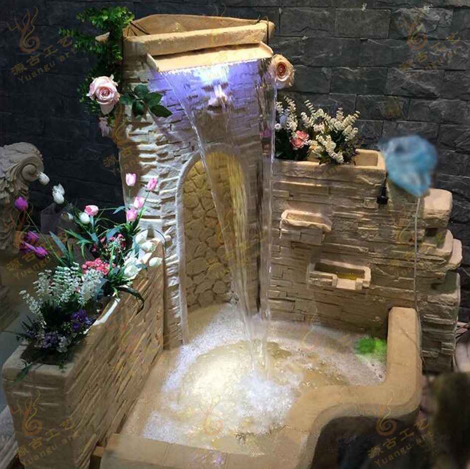 欧式流水喷泉 酒店装饰水景假山流水室内加湿招财 客厅落地摆件