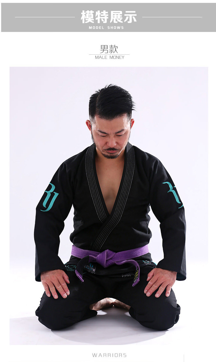 巴西柔术道服训练比赛衣服黑色 bjj gi 成人男女