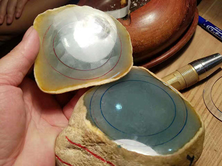 缅甸翡翠a货定制原石半明手镯料高冰玻璃种毛料批发公斤戒面直播