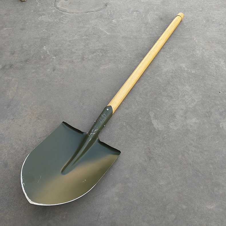 2米大军锹大号军锹工兵铲军绿色硬木柄尖锹镐拉练训练 抗洪救援