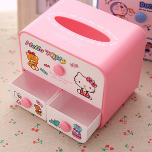 hellokitty哆啦a梦卡通纸巾抽盒客厅可爱桌面多功能储物收纳盒子