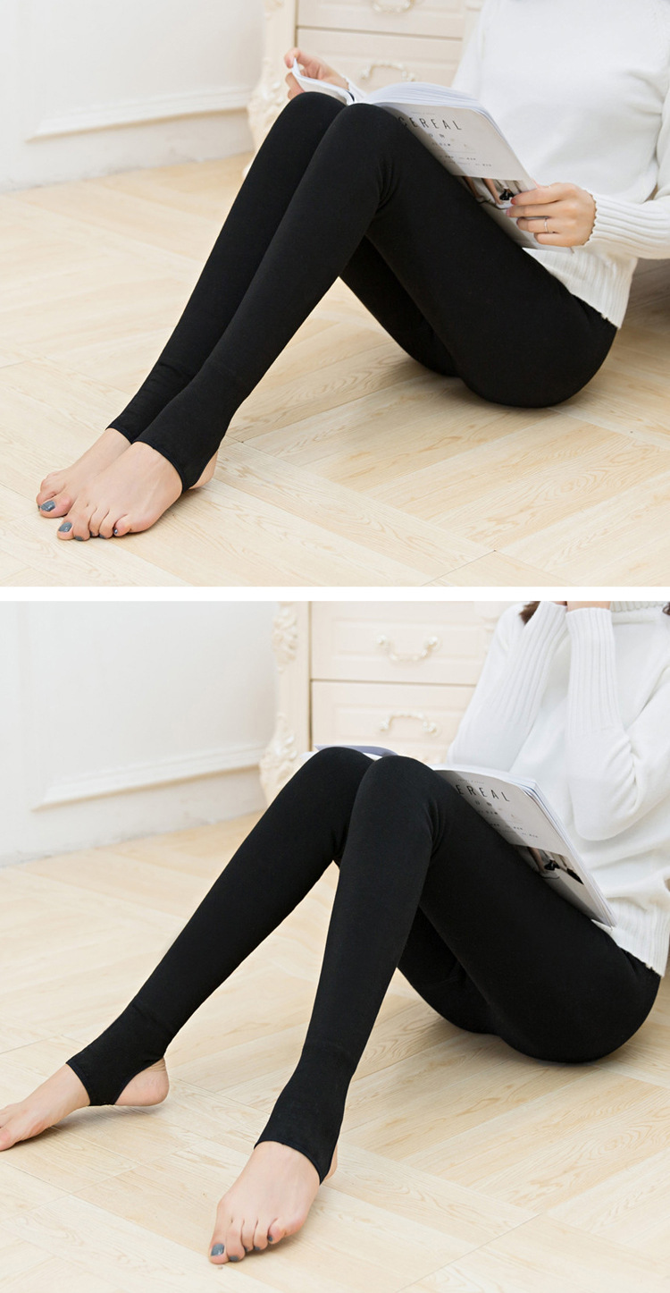 秋冬加绒加厚锦纶肤色打底裤光腿外穿连脚肉色保暖一体裤踩脚神器