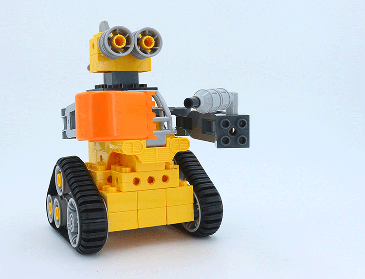 唯立方儿童益智玩具早教大颗粒积木拼装齿轮履带机器人瓦力401