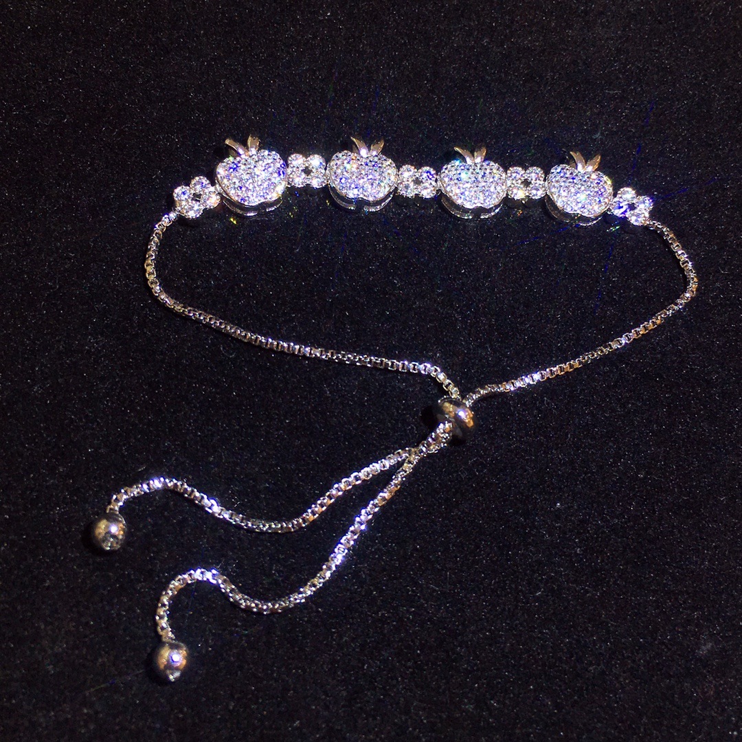 韩版时尚 电镀18k金新款莫桑钻手链小清新款式精美 女神范十足