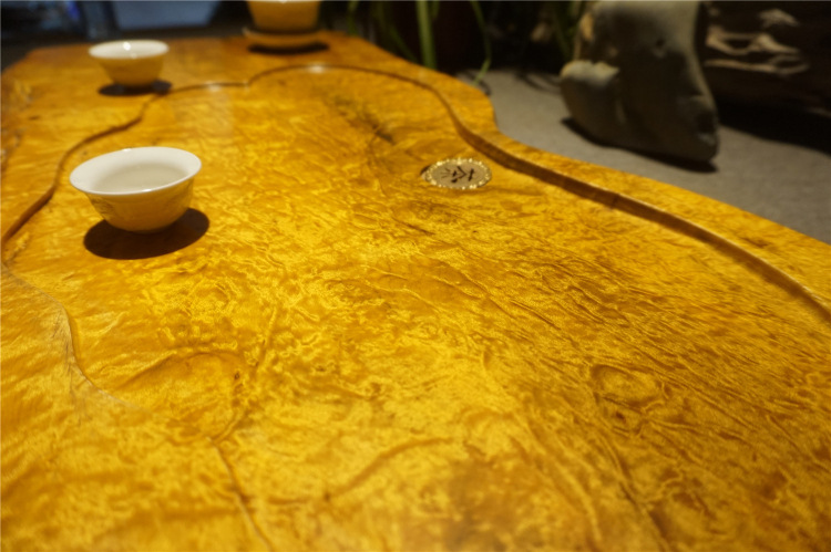 黄金樟茶台_手工雕刻简约茶台办公室简约休闲流水茶托排水家用