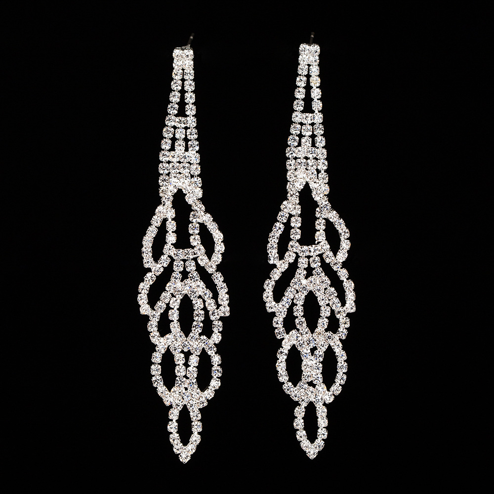 欧美经典大牌水晶钻石耳钉时尚气质满钻耳环e371