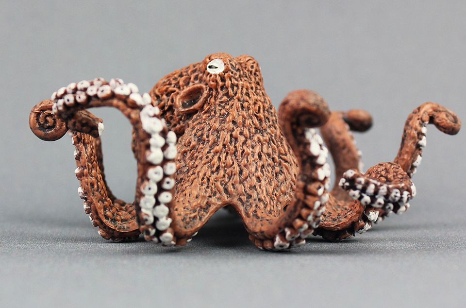 外贸新款八爪鱼海洋生物模型仿真章鱼实心塑胶海底总动员玩具摆件