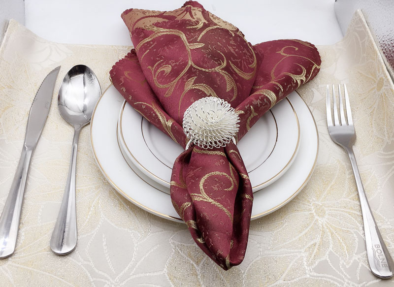 西餐餐巾环花银色铁球餐巾圈创意口布圈席巾扣餐巾扣席巾圈批发