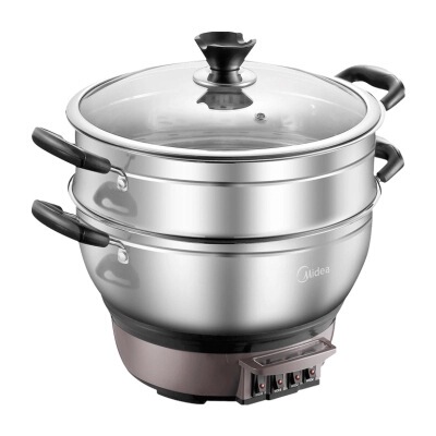 美的电热锅电火锅dhn30a炒煎煮炖2100w蒸304不锈钢