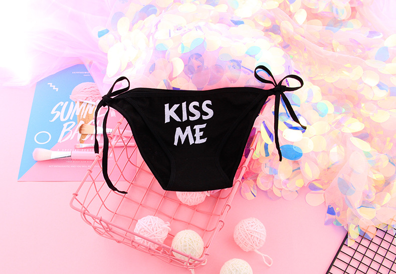 日系字母kiss me二次元胖次动漫绑带胖次萝莉少女软妹内裤c008-5
