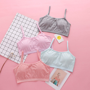 发育期小背心女 初中学生吊带8-16岁薄款文胸大童少女内衣中学生