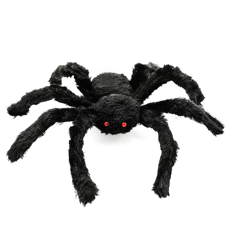 c756仿真蜘蛛毛绒公仔万圣节派对装饰蜘蛛毛绒玩具万圣节蜘蛛玩偶