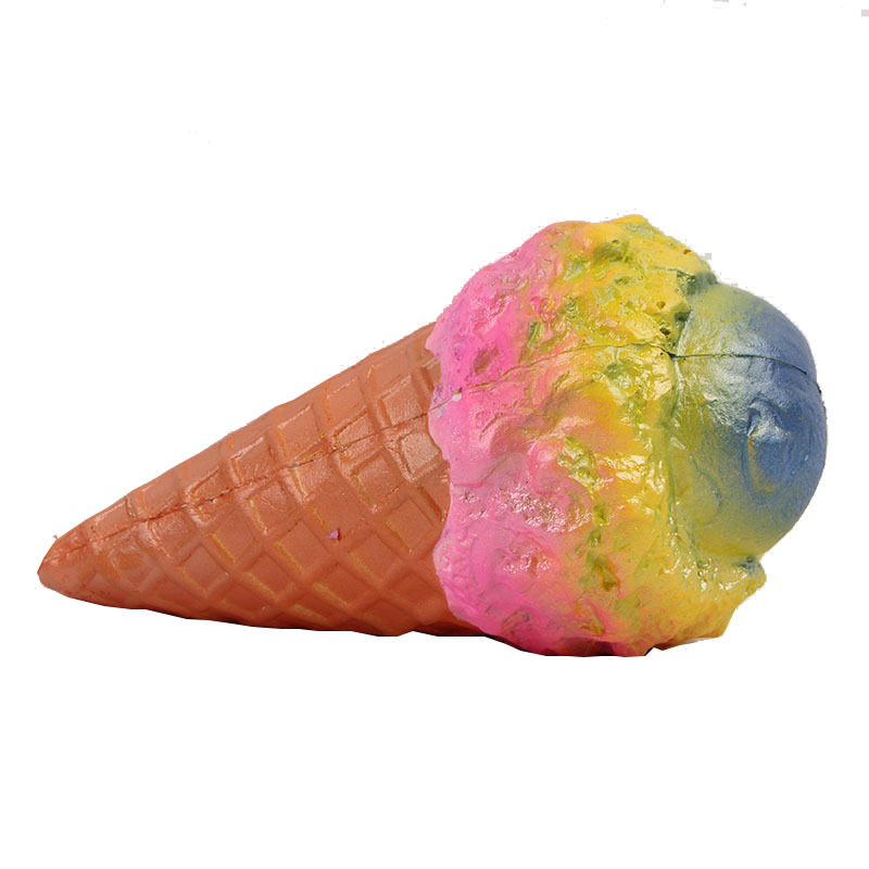 18cm慢回弹pu彩色大甜筒冰激凌 squishy慢回弹减压玩具促销礼品
